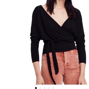 Free People Black Blouse